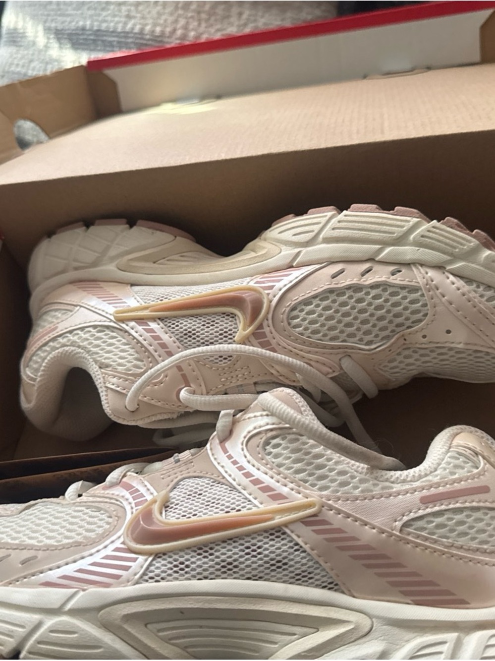 Nike Women's Mesh Running Sneakers - Light Pink & Cream